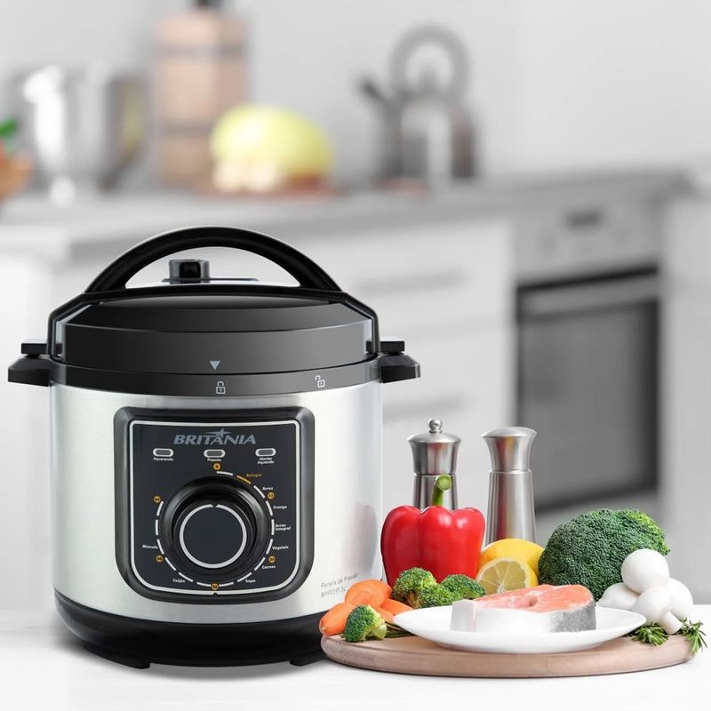 Panela-de-Pressao-Britania-3-Litros-Multifuncional-Preta-Inox-BPP01PI-–-127-Volts-