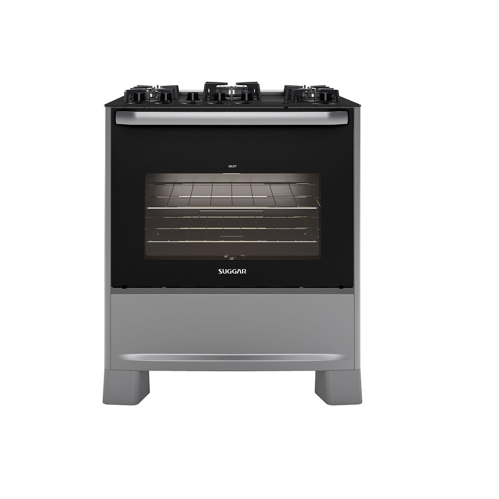 FogaodePisoSuggar5BocasMesadeVidroBestGrillPrata–220Volts