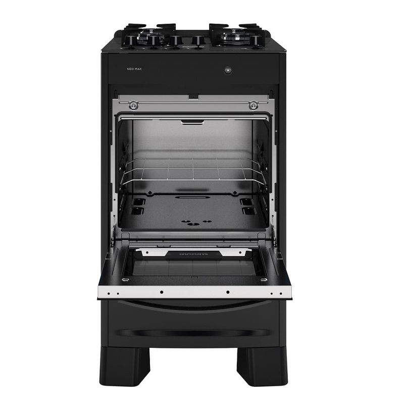 Fogao-de-Piso-Suggar-4-Bocas-Mesa-de-Vidro-Neo-Max-Preto-–-Bivolt