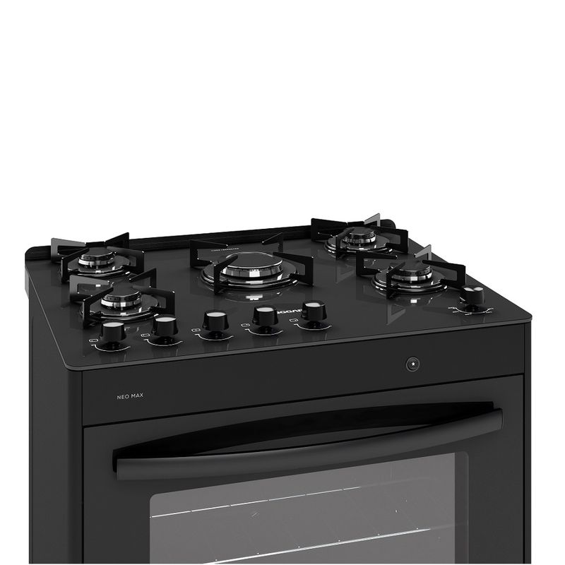 FogaodePisoSuggar5BocasMesadeVidroNeoMaxPreto–Bivolt