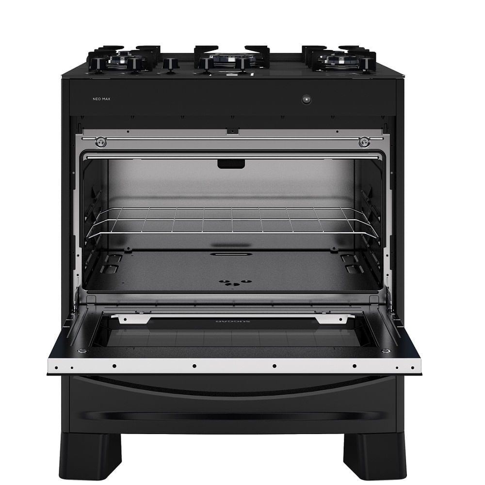 Fogao-de-Piso-Suggar-5-Bocas-Mesa-de-Vidro-Neo-Max-Preto-–-Bivolt-