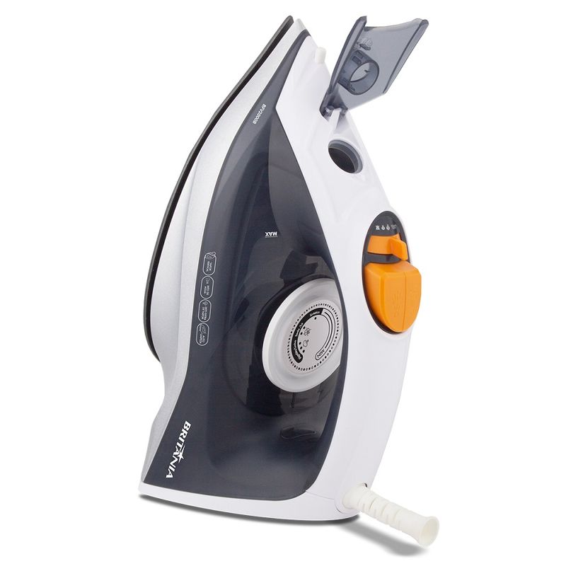 Ferro-a-Vapor-Britania-Branco-e-Cinza-BFV2000B-base-Antiaderente-–-127-Volts