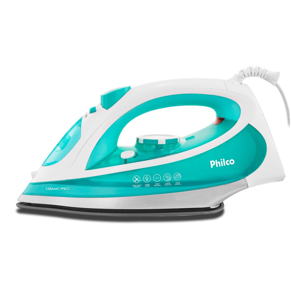 Ferro-a-Vapor-Philco-Branco-e-Verde-PFEC1-Ceramic-–-127-Volts-----