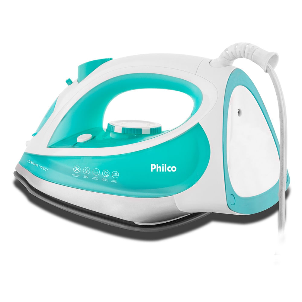 Ferro-a-Vapor-Philco-Branco-e-Verde-PFEC1-Ceramic-–-127-Volts-----