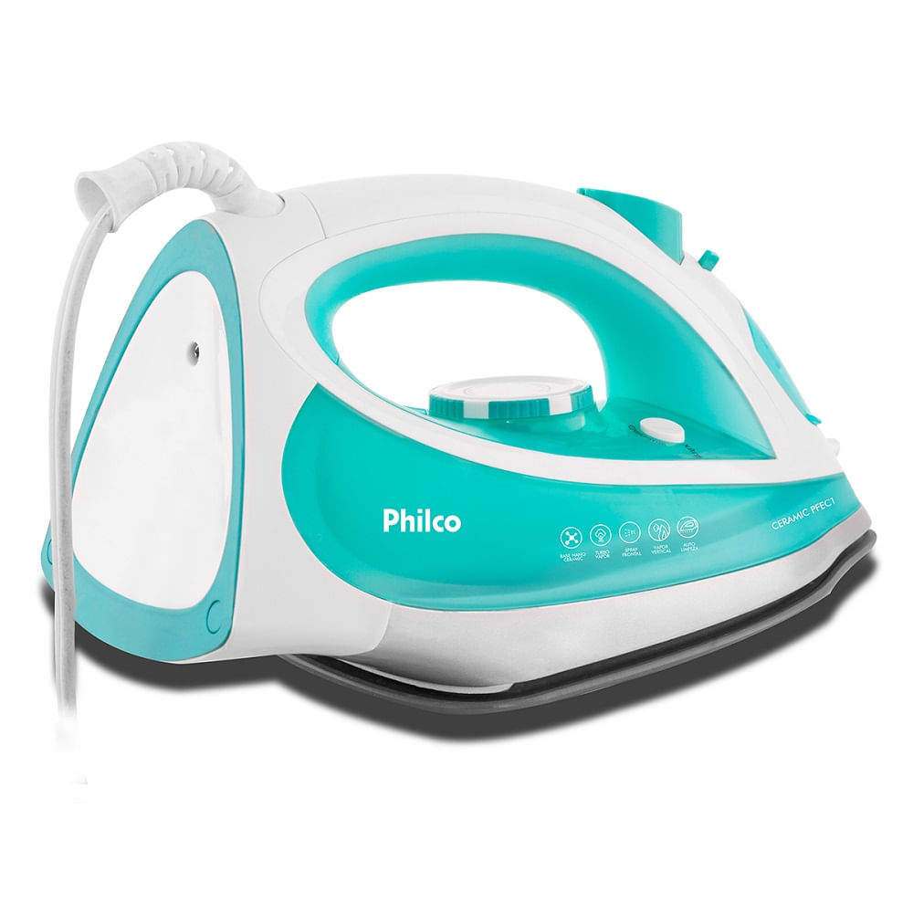 Ferro-a-Vapor-Philco-Branco-e-Verde-PFEC1-Ceramic-–-127-Volts-----
