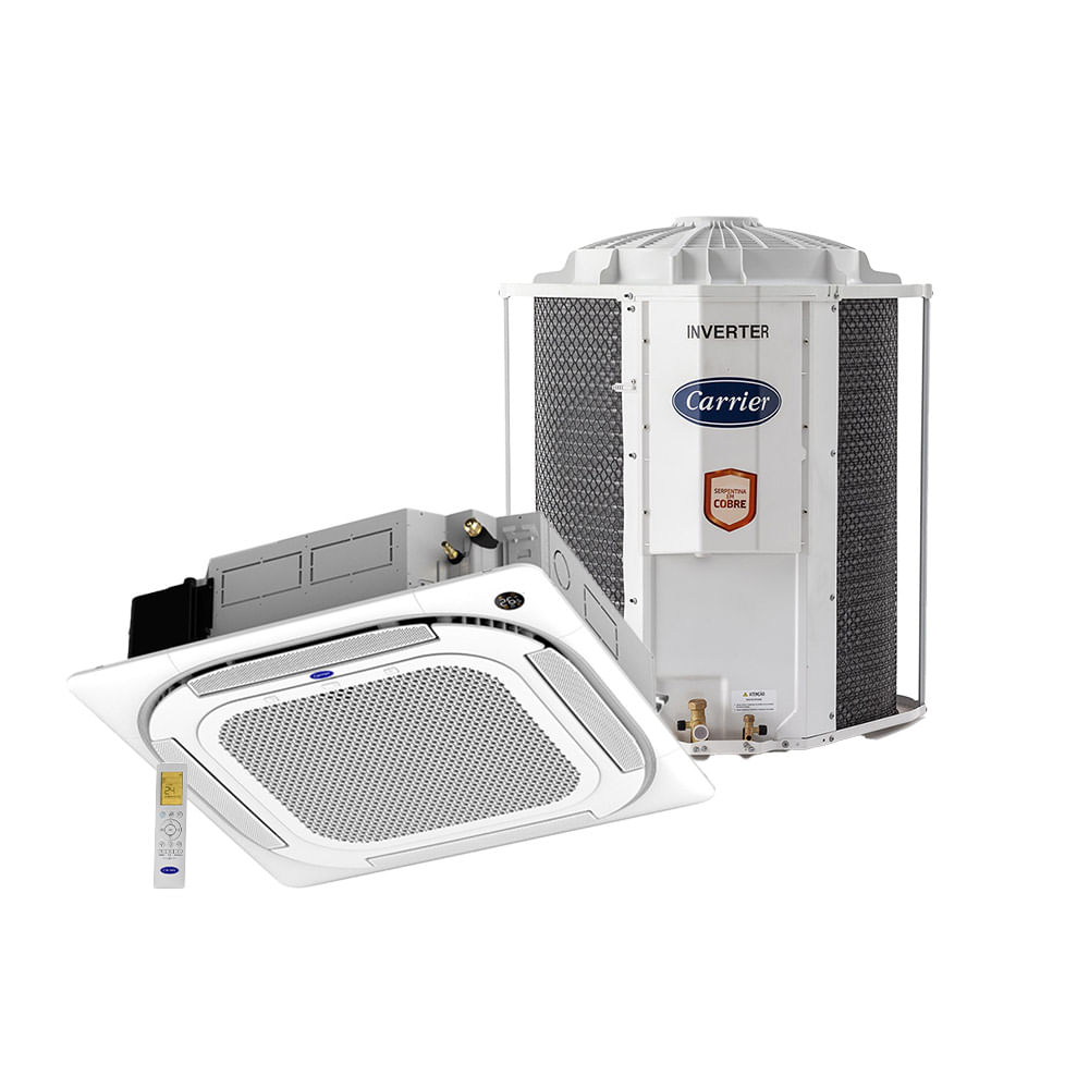 Ar Condicionado Split Cassete 4 vias Inverter Carrier Quente e Frio 18000 BTU/h Frio 40KVQA18C5 – 220 Volts