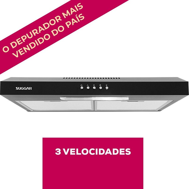 Depurador-de-Ar-Suggar-Slim-60cm-Preto-DPS161PT---127-Volts