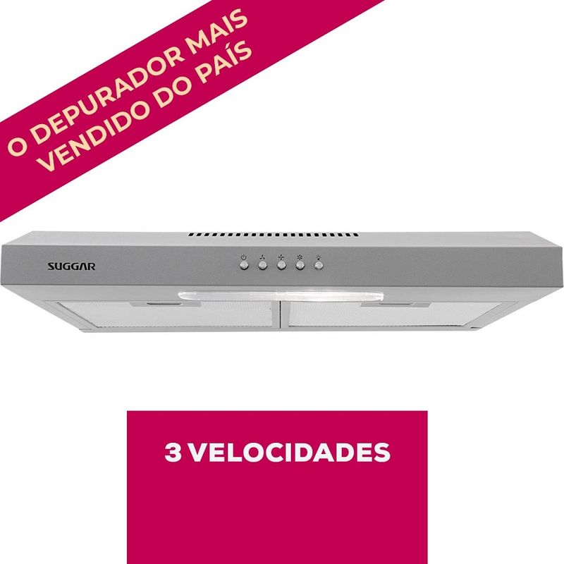 Depurador-de-Ar-Suggar-Slim-60cm-Prata-DPS162PR-–-220-Volts