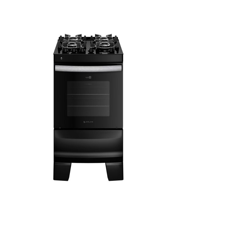 Fogao-de-Piso-Atlas-4-Bocas-com-Mesa-de-Vidro-Agile-Up-Glass-Preto---Bivolt-