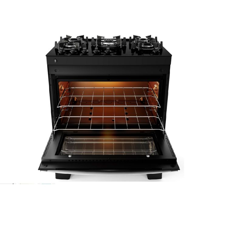 Fogao-de-Piso-Atlas-5-Bocas-com-Mesa-de-Vidro-Agile-Up-Glass-Preto---Bivolt