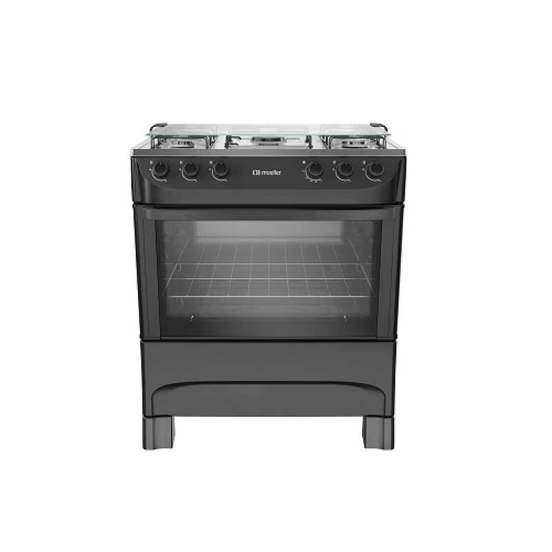 Fogao-de-Piso-Mueller-5-Bocas-Mesa-Inox-Preto-MFI5BA