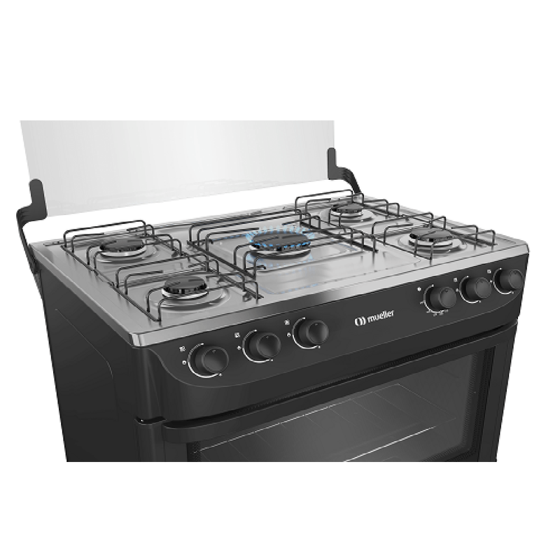 Fogao-de-Piso-Mueller-5-Bocas-Mesa-Inox-Preto-MFI5BA