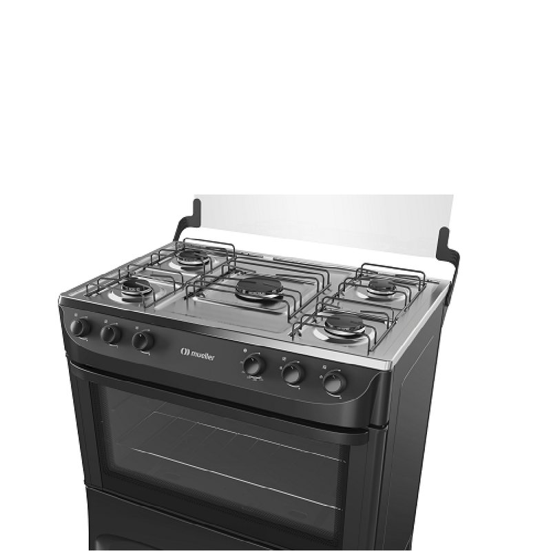 Fogao-de-Piso-Mueller-5-Bocas-Mesa-Inox-Preto-MFI5BA