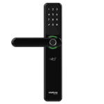 Fechadura-Smart-Intelbras-com-Macaneta-Preta-MFR-7000