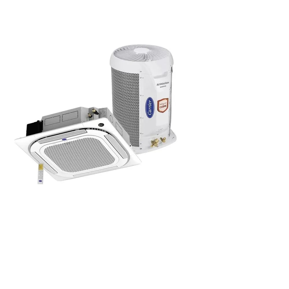 Ar Condicionado Split Cassete Carrier Inverter 28000 BTU/h Frio Monofásico 40KVQD28C5 – 220 Volts Menor preço em Ar Condicionado Split Cassete Carrier Inverter 28000 BTU/h Frio Monofásico 40KVQD28C5 – 220 Volts