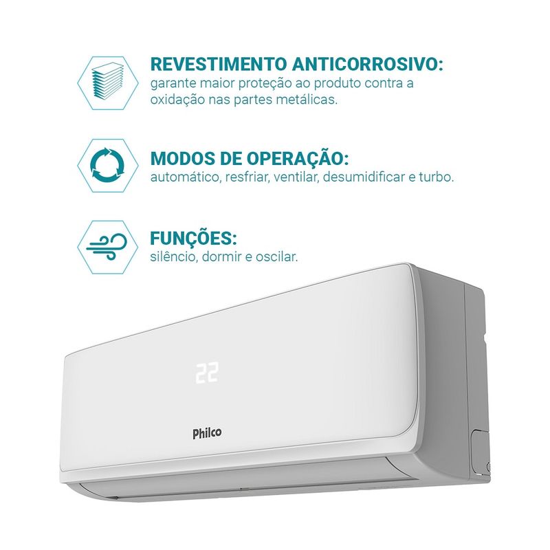 Ar-Condicionado-Split-24000Btus-Hi-Wall-Philco-Frio-220V