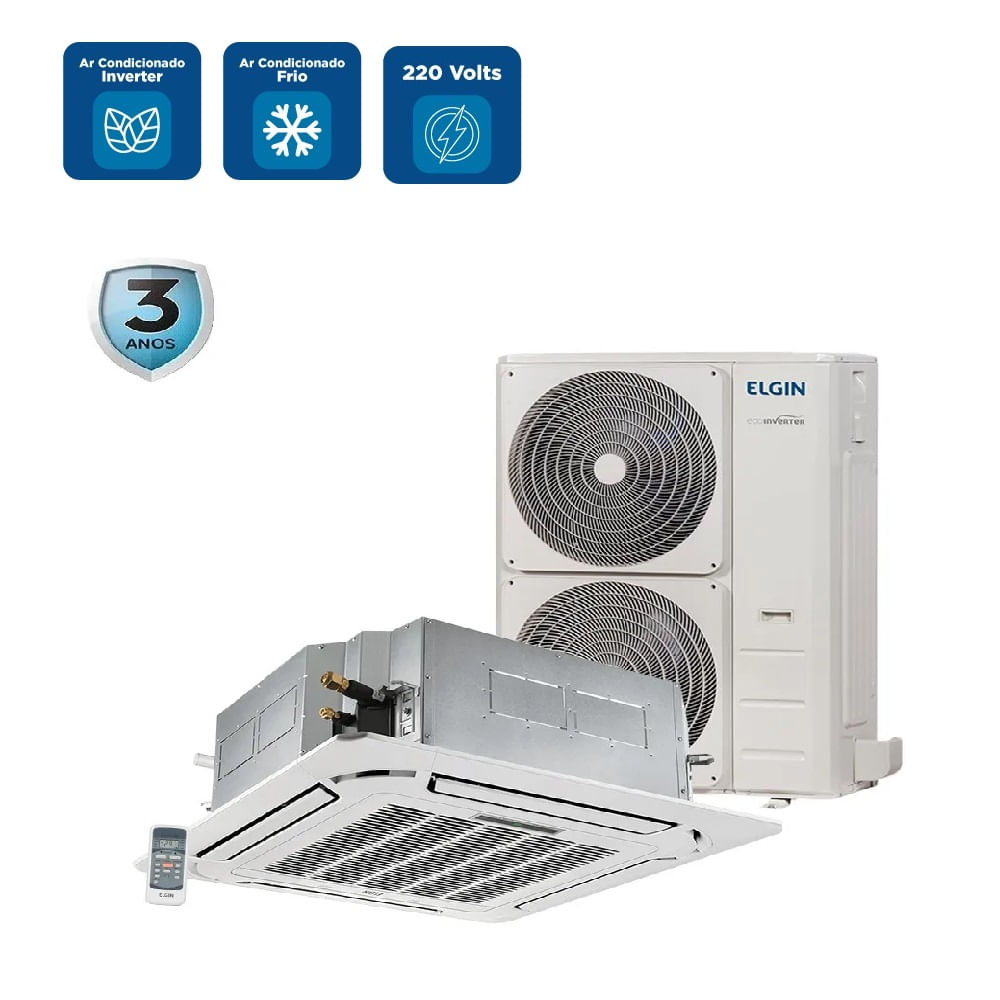 ArCondicionadoSplitCasseteElginInverter48000BTUhFrioMonofasico45KVFI48B2NB