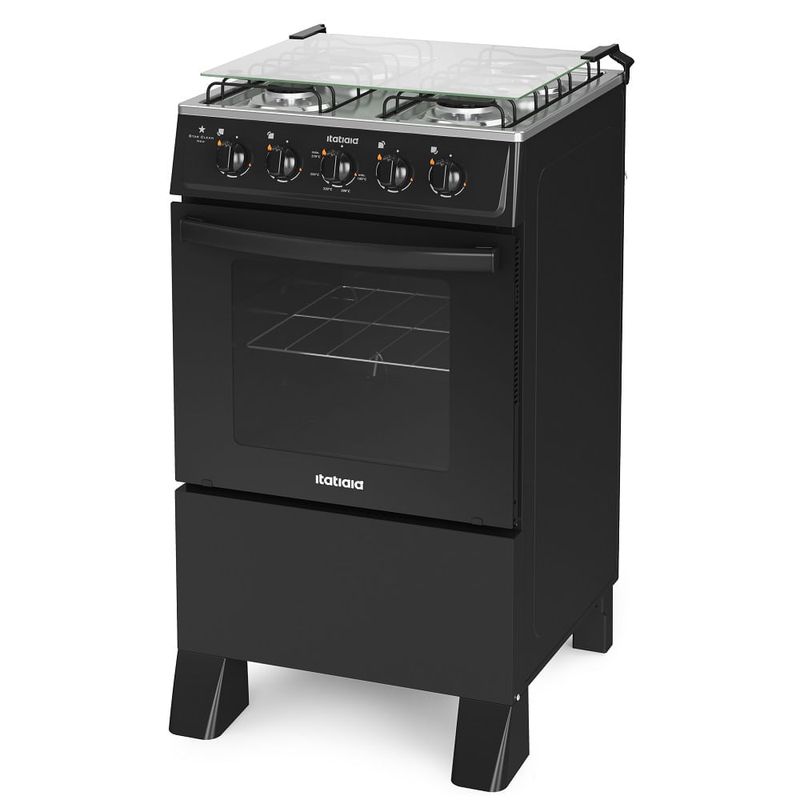 Fogão Itatiaia 4 Bocas Star Clean New Preto-1729534583364