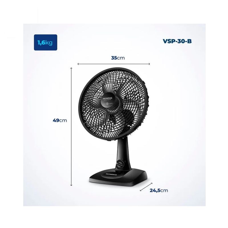 Ventilador-de-Mesa-30cm-Mondial-Super-Power-VSP30B-Preto-220-Volts