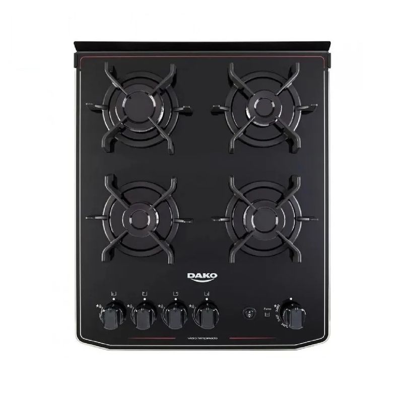 Fogão de Piso Dako 4 Bocas Magister com Mesa de Vidro Preto - 4.jpg
