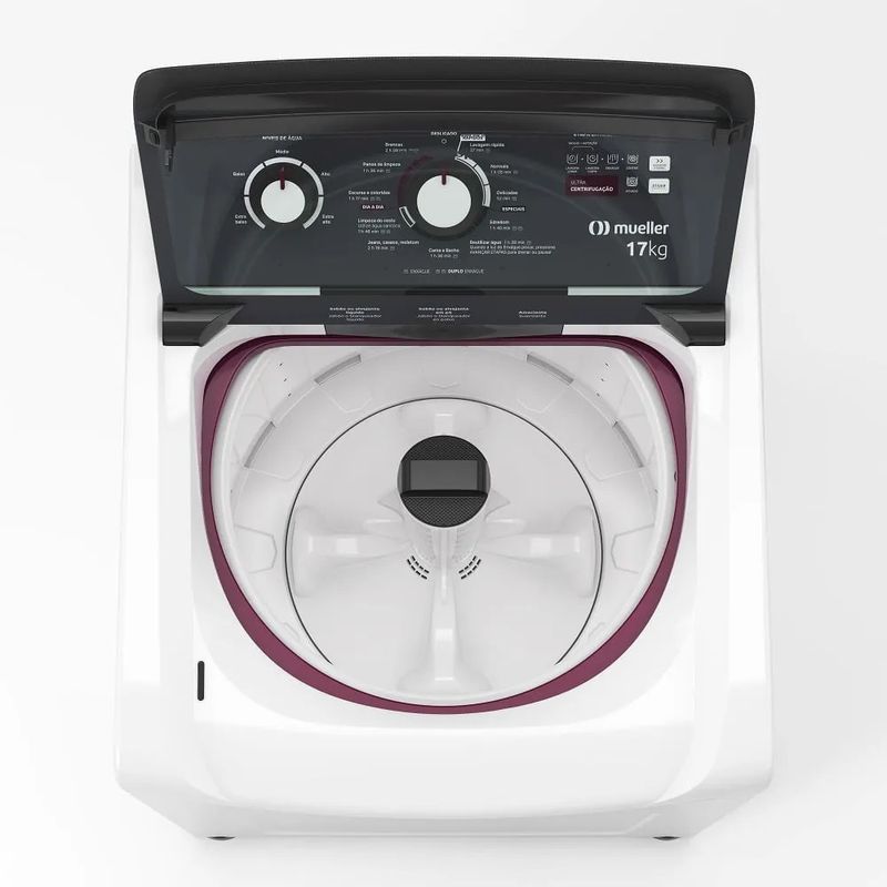 Lavadora de Roupa Automática Mueller 17Kg com Ultracentrifugação e Ciclo Rápido Branca MLA17 127 Volts - 4.jpg