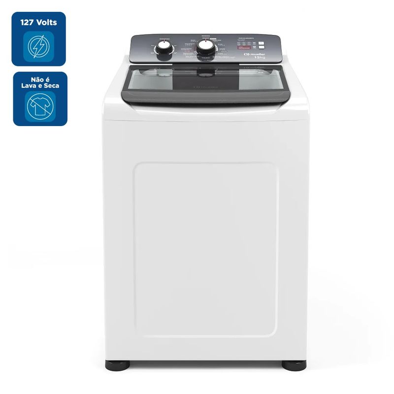 Lavadora de Roupa Automática Mueller 15Kg Ultracentrifugação e Ciclo Rápido Branca MLA15 127 Volts.jpg