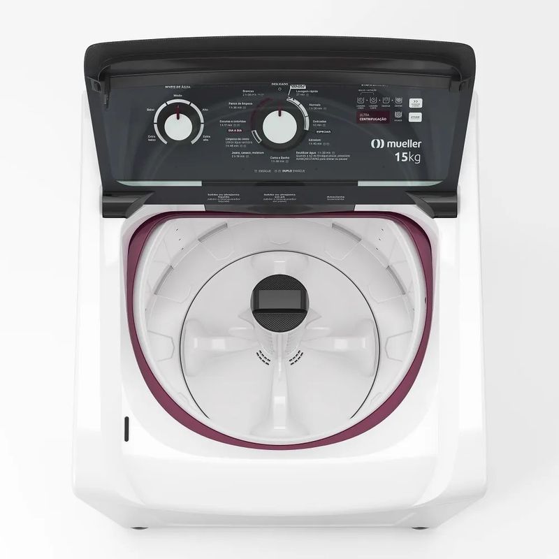 Lavadora de Roupa Automática Mueller 15Kg Ultracentrifugação e Ciclo Rápido Branca MLA15 127 Volts - 5.jpg