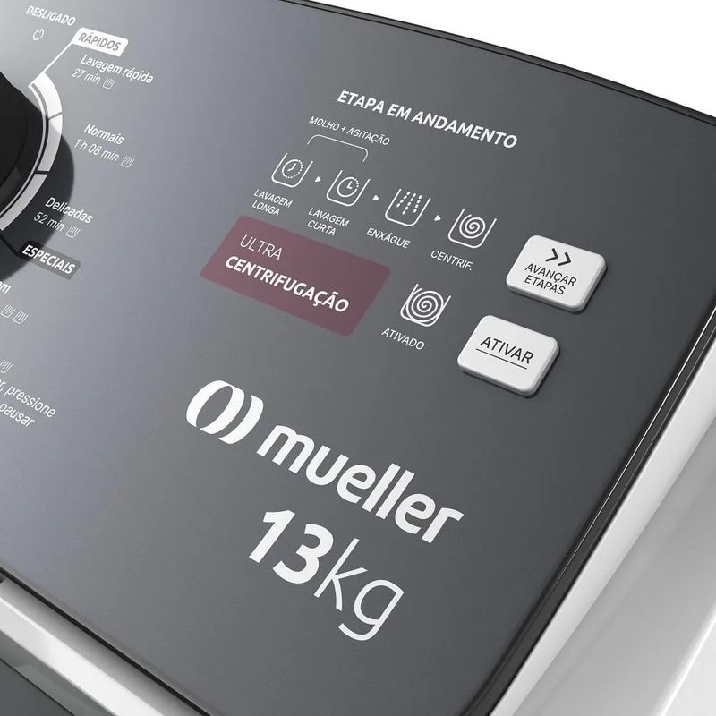 Lavadora de Roupas Automática Mueller 13Kg Ultracentrifugação e Ciclo Rápido Branca MLA13 220 Volts - 6.jpg