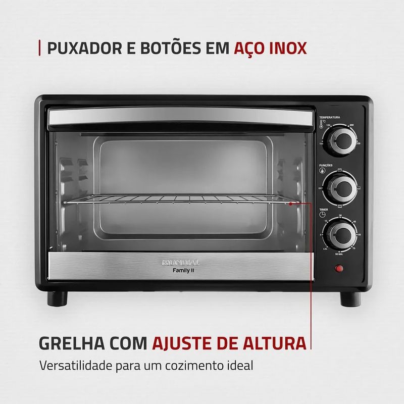 Forno Elétrico Mondial 42 Litros Family II Preto FR42 127 Volts - 3.jpg