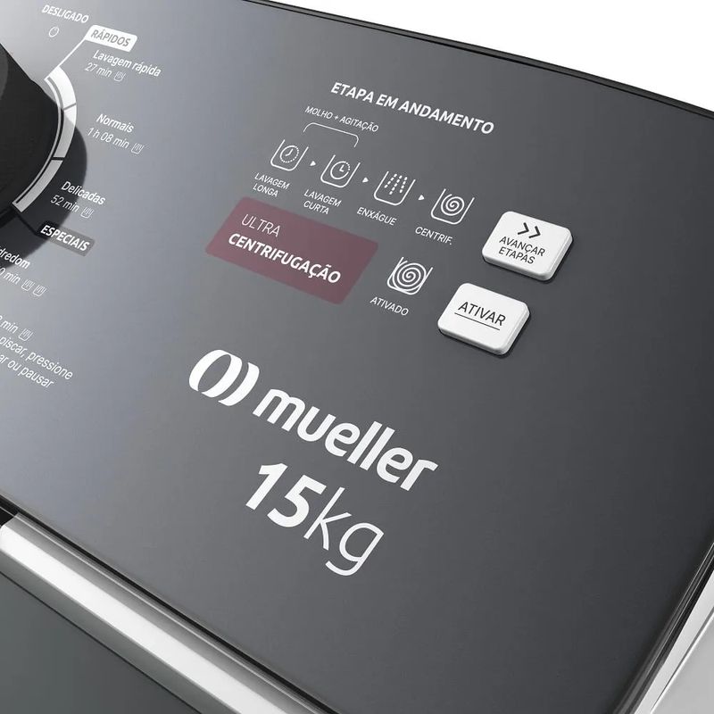 Lavadora de Roupa Automática Mueller 15Kg Ultracentrifugação e Ciclo Rápido Branca MLA15 220 Volts - 6.jpg