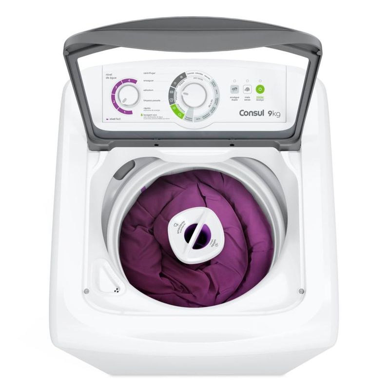 LavadoraConsul9KgcomDosagemEconomicaeCicloEdredomBrancaCWB09BB–127Volts