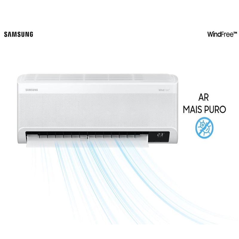 ArCondicionadoSplitInverterSamsungWindFreeSemVento12000BTUhFrioMonofasicoAR12AVHABWKNAZ–220Volts