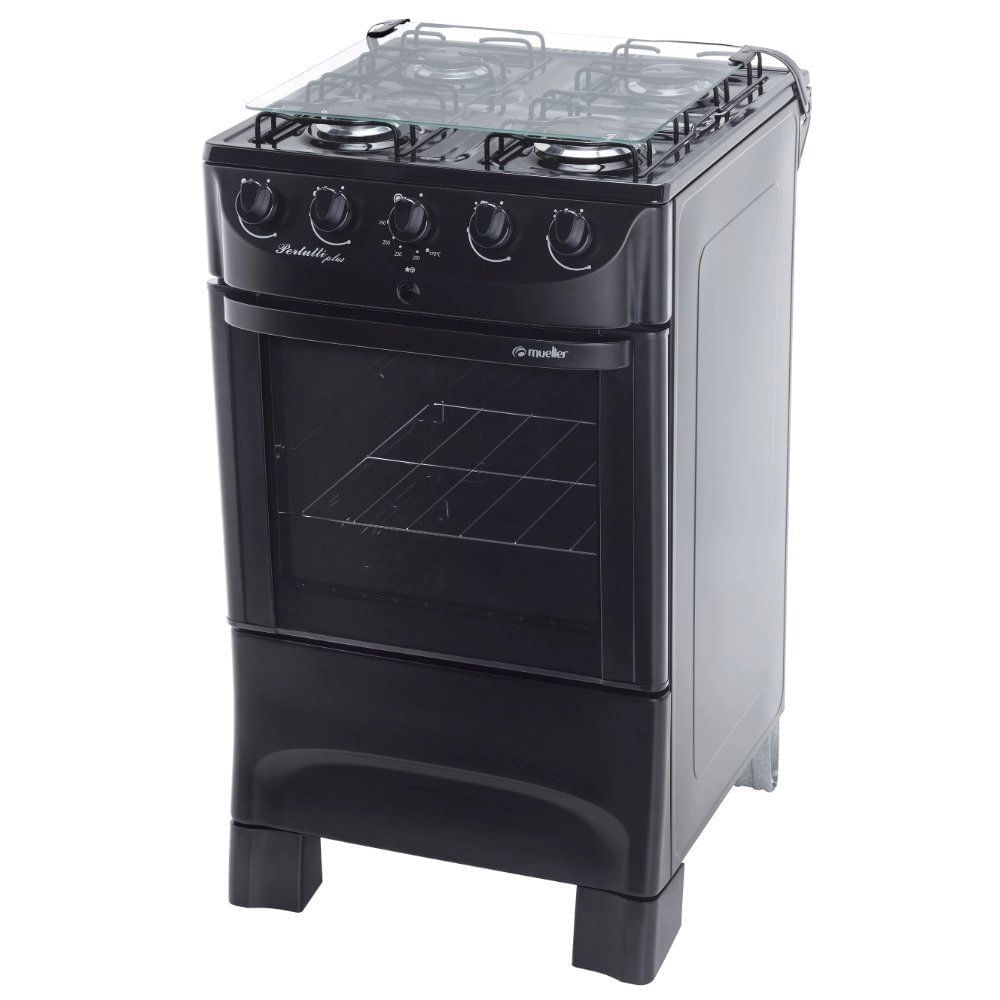 Fogao-de-piso-Mueller-4-Bocas-Preto-Pertutti-Plus---Bivolt-