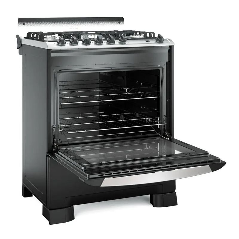 Fogao-Mueller-5-Bocas-Decorato-Gourmet-Preto-Fosco---Bivolt-
