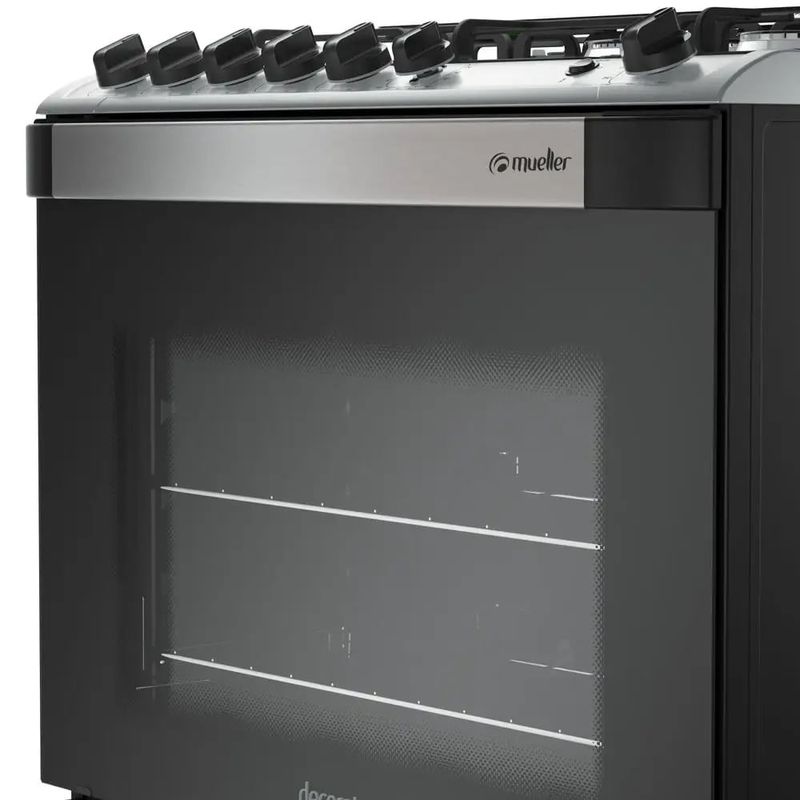 Fogao-Mueller-5-Bocas-Decorato-Gourmet-Preto-Fosco---Bivolt-