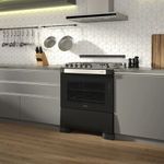 Fogao-Mueller-5-Bocas-Decorato-Gourmet-Preto-Fosco---Bivolt-