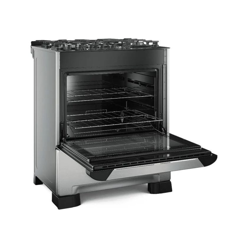 Fogao-De-Piso-Mueller-5-Bocas-Decorato-Vetro-Inox---Bivolt