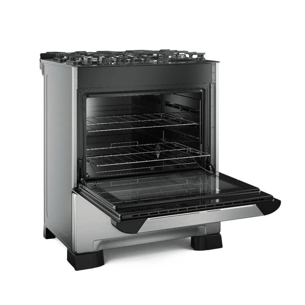 Fogao-De-Piso-Mueller-5-Bocas-Decorato-Vetro-Inox---Bivolt