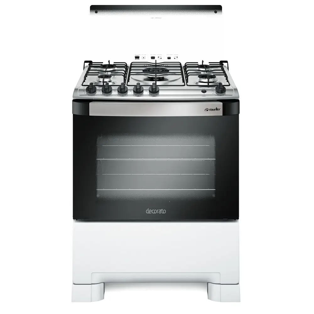 Fogão 5 Bocas Mueller Decorato Branco - Bivolt - 601230056