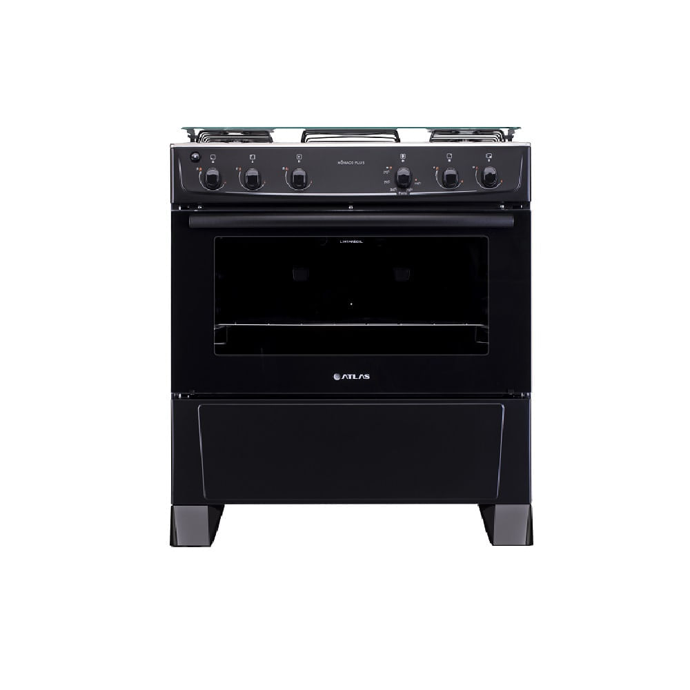 Fogao-De-Piso-Atlas-Monaco-Plus-5-Bocas-Preto-–-Bivolt-