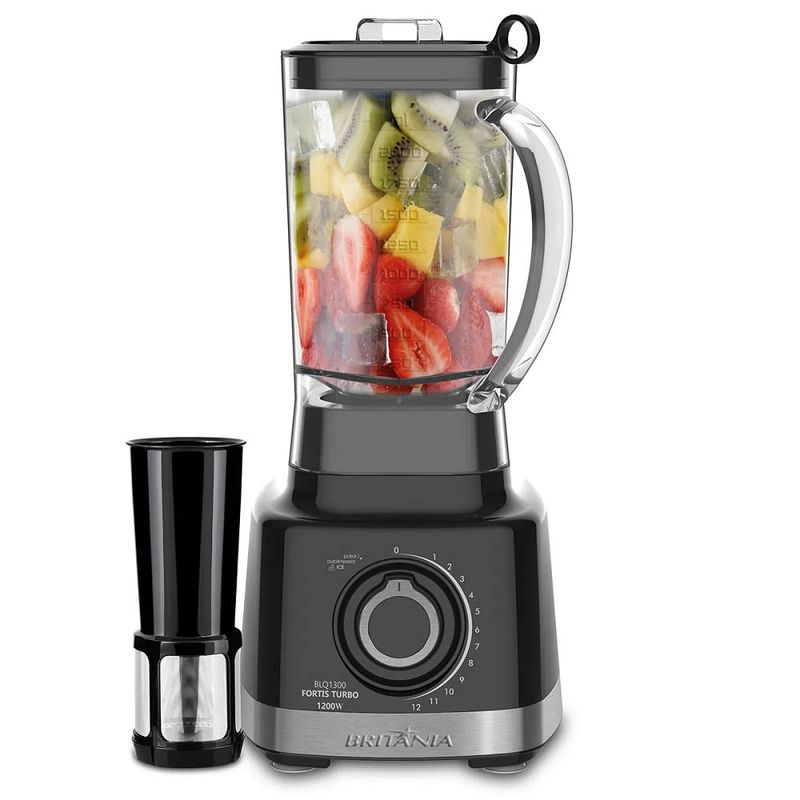 LiquidificadorBritaniaFortisTurbo1200WPretoBLQ1300P–127Volts