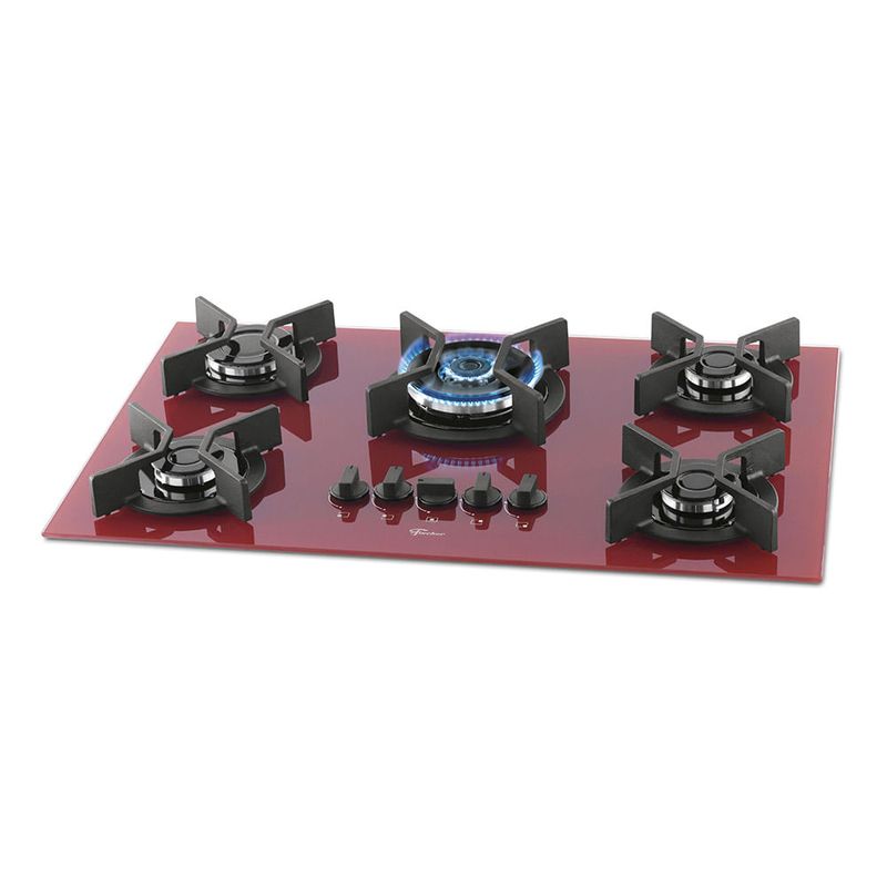Cooktop-a-Gas-Fischer-5-Bocas-TC-Infinity-Mesa-Vidro-Vermelho-Rouge---Bivolt