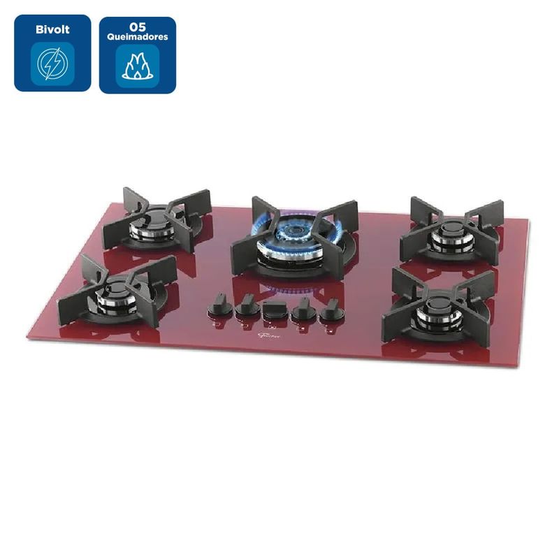 Cooktop-a-Gas-Fischer-5-Bocas-TC-Infinity-Mesa-Vidro-Vermelho-Rouge-jpg