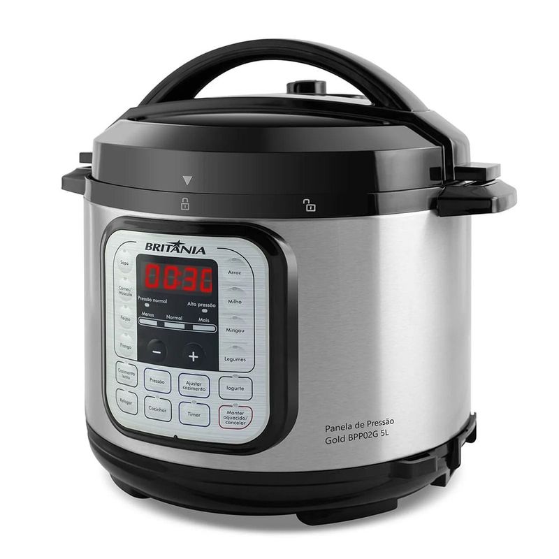 Panela-de-Pressao-Britania-5-Litros-Gold-Preta-Inox-BPP02G-–-220-Volts