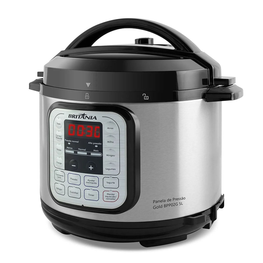 Panela-de-Pressao-Britania-5-Litros-Gold-Preta-Inox-BPP02G-–-220-Volts