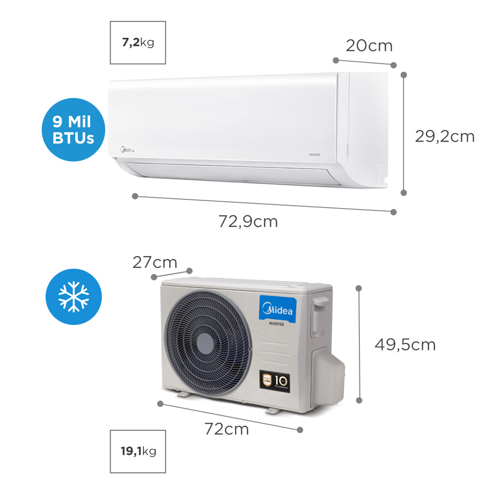 Dimensoes-do-Ar-Condicionado-Inverter-Midea-9000BTUs-Xtreme-Save-AI-Connect-Frio-38AGVCJ09M5