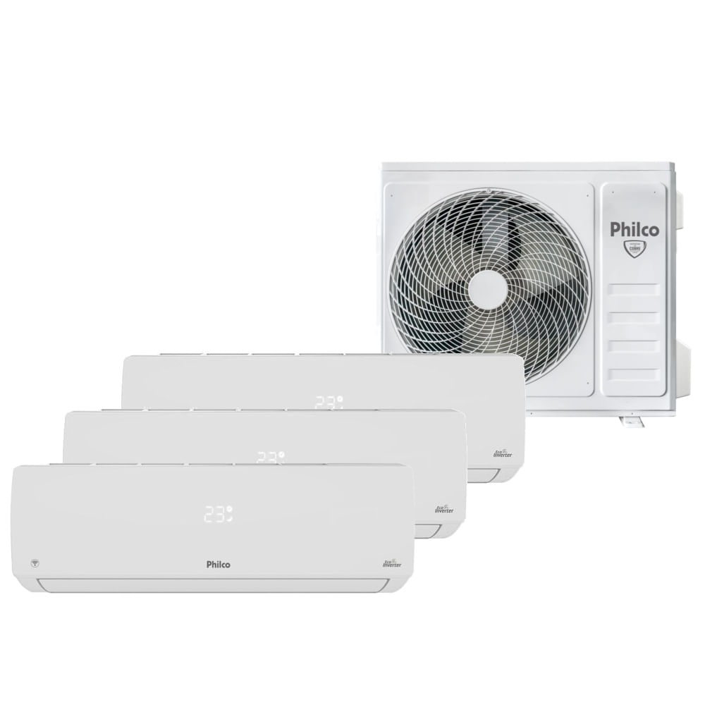 Ar Condicionado Tri Split Inverter Philco 2x9000 e 12000 BTU/h Quente e Frio PAC27QV - 220 Volts