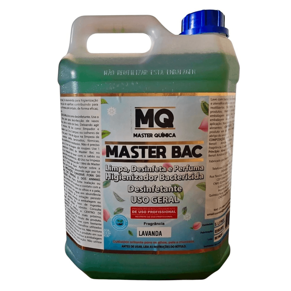 Higienizador Bactericida Master Química 5 Litros Master Bac Lavanda