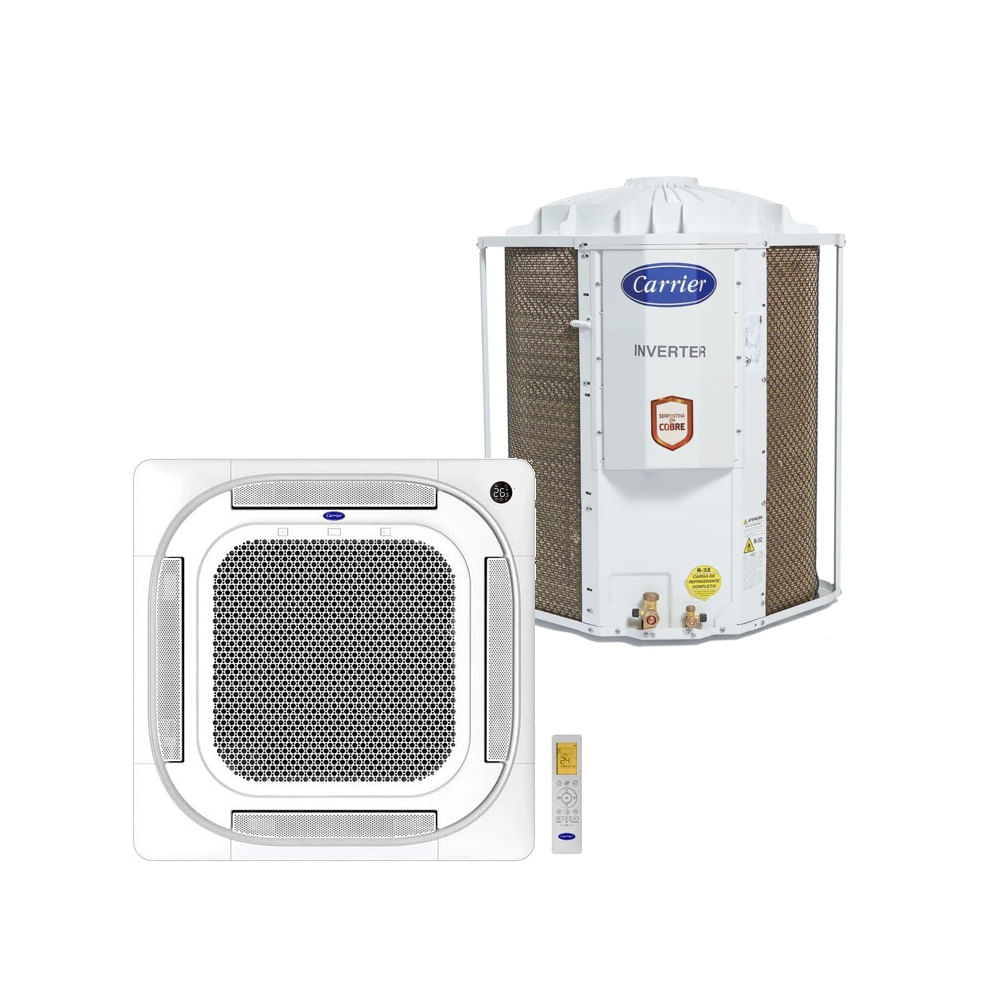Ar Condicionado Split Cassete 4 Vias Inverter Carrier 36000 BTU/h Frio Monofásico 40KVQF36C5A - 220 Volts