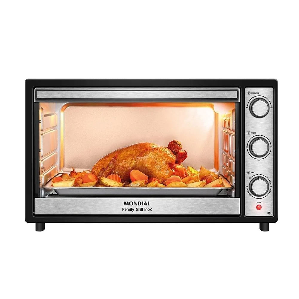 Forno Elétrico Mondial 60 Litros Family Grill Preto FRN-60-BI - 127 Volts